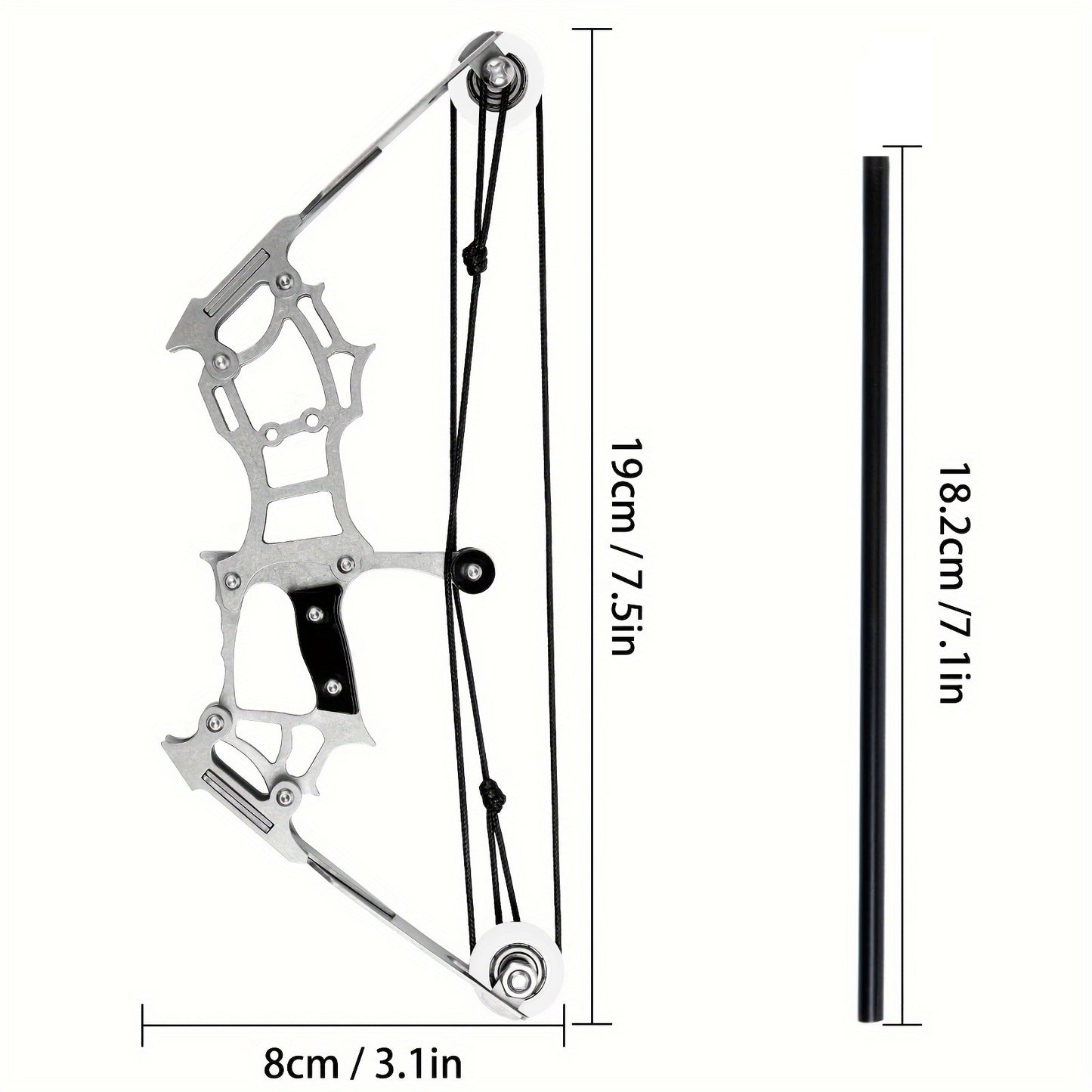 Training arrows and accessories included with Shadow mini compound bow – safe tip option available for teen practice