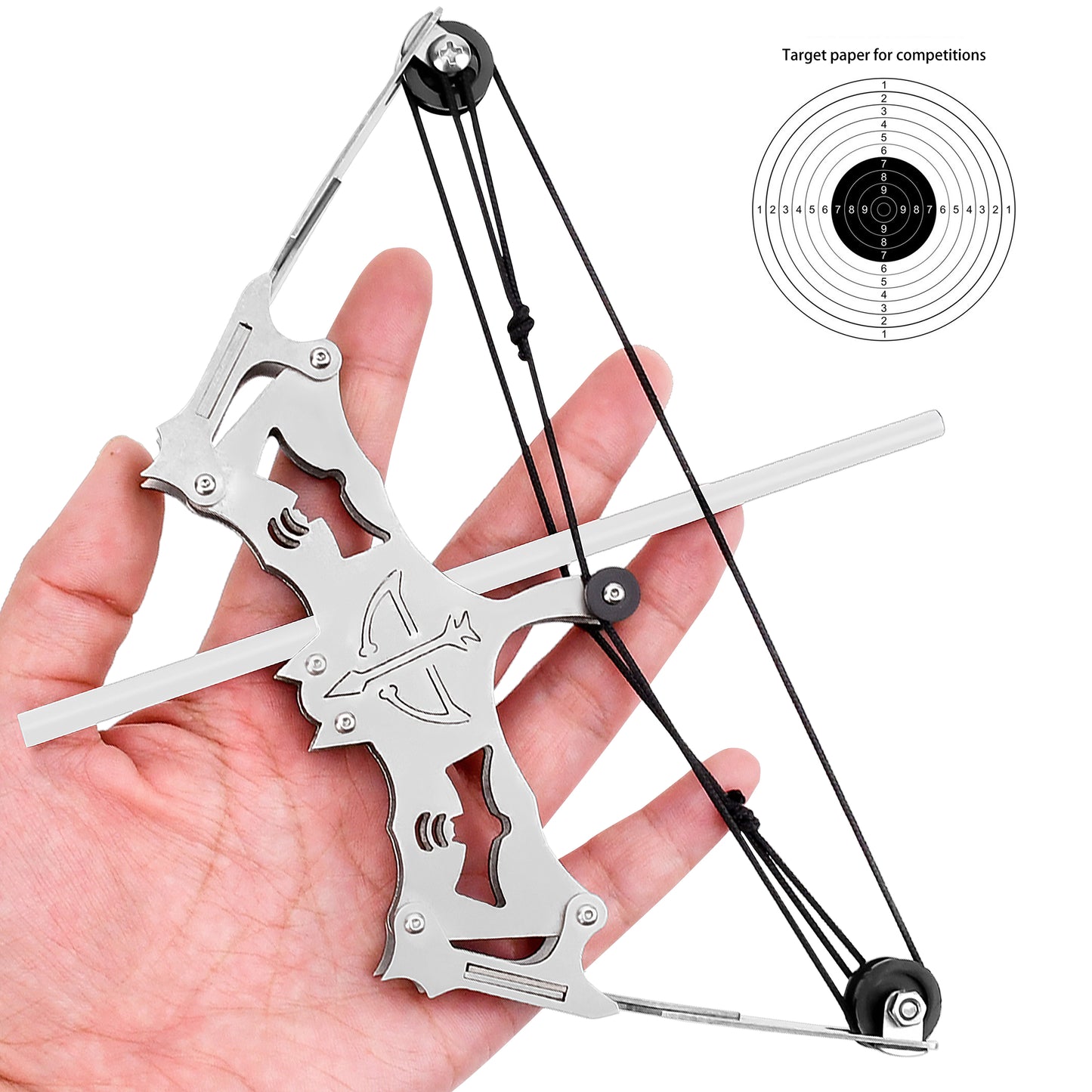 Eagle mini compound bow front view – metal skill training set for teens