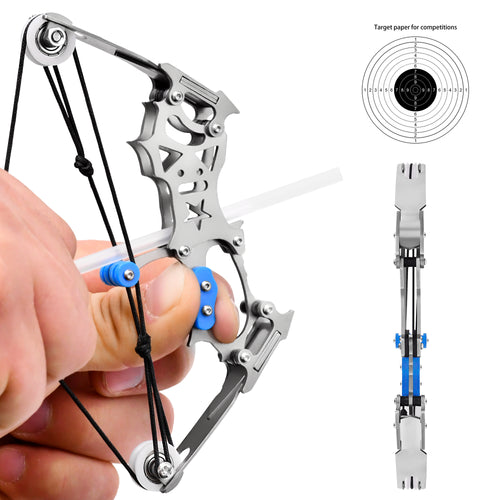 Daybreak Star mini compound bow front view – precision metal-frame training set