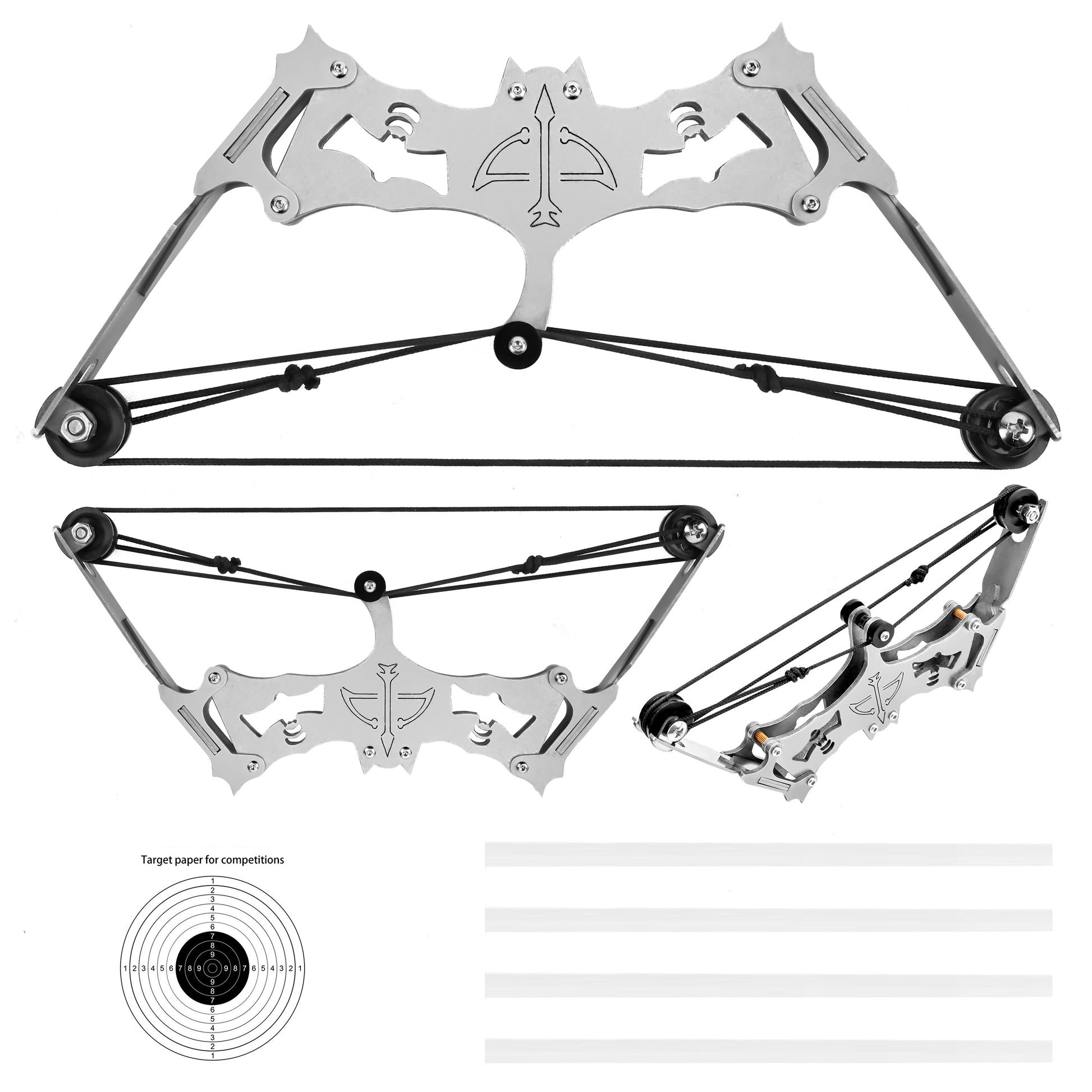 Side profile of Eagle metal mini bow showing compact frame and precision mechanism