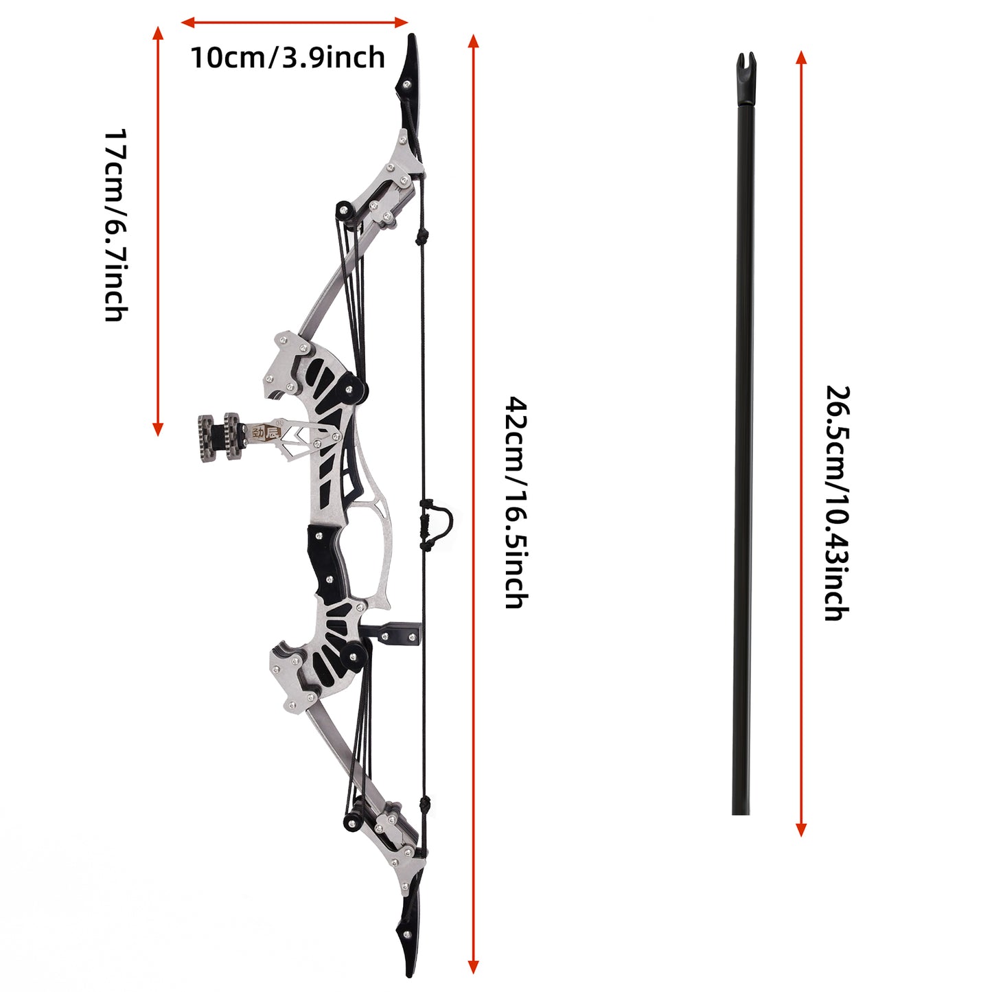 Training arrows and accessories included with Mini Falcon mini compound bow – safe tip option for target practice