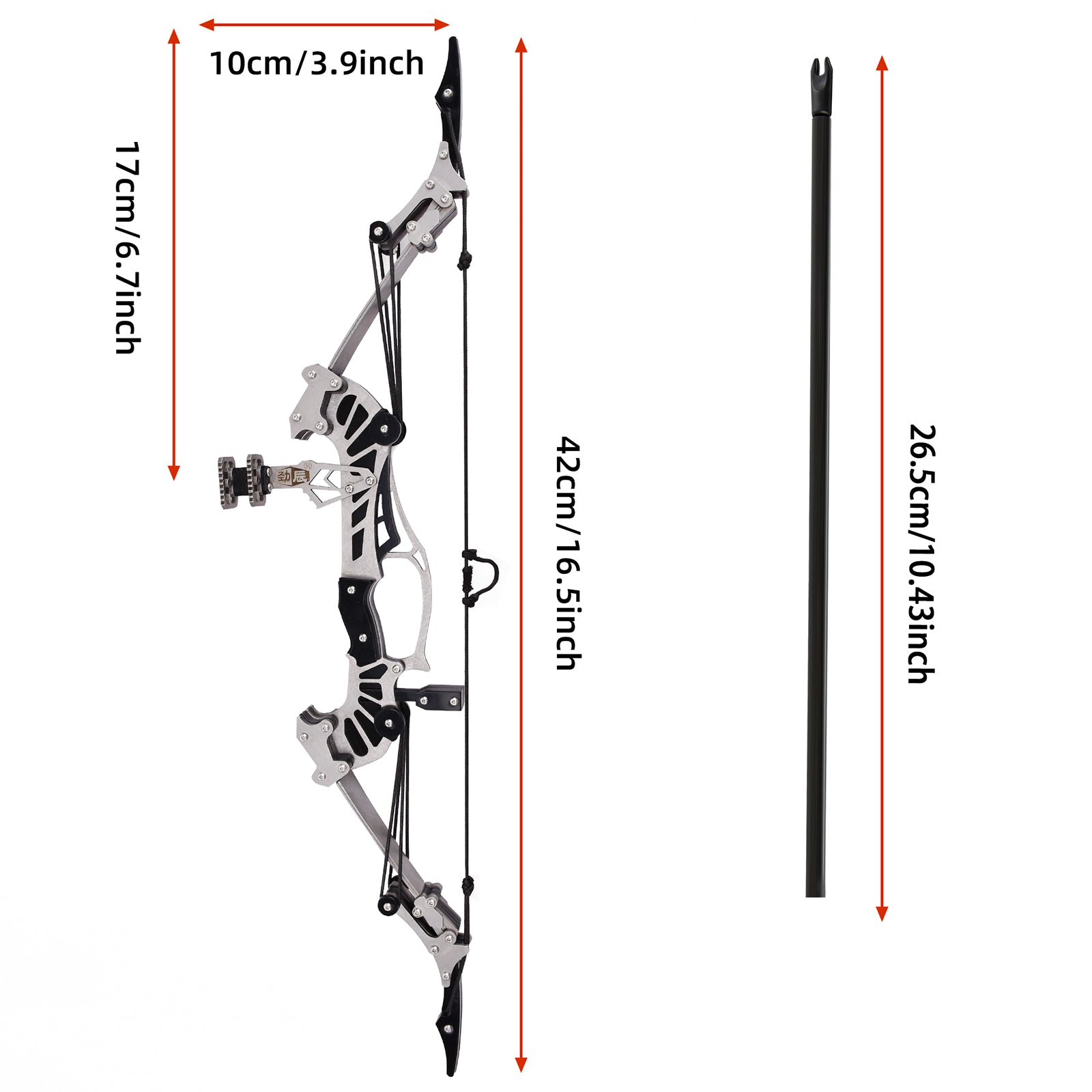 Training arrows and accessories included with Mini Falcon mini compound bow – safe tip option for target practice