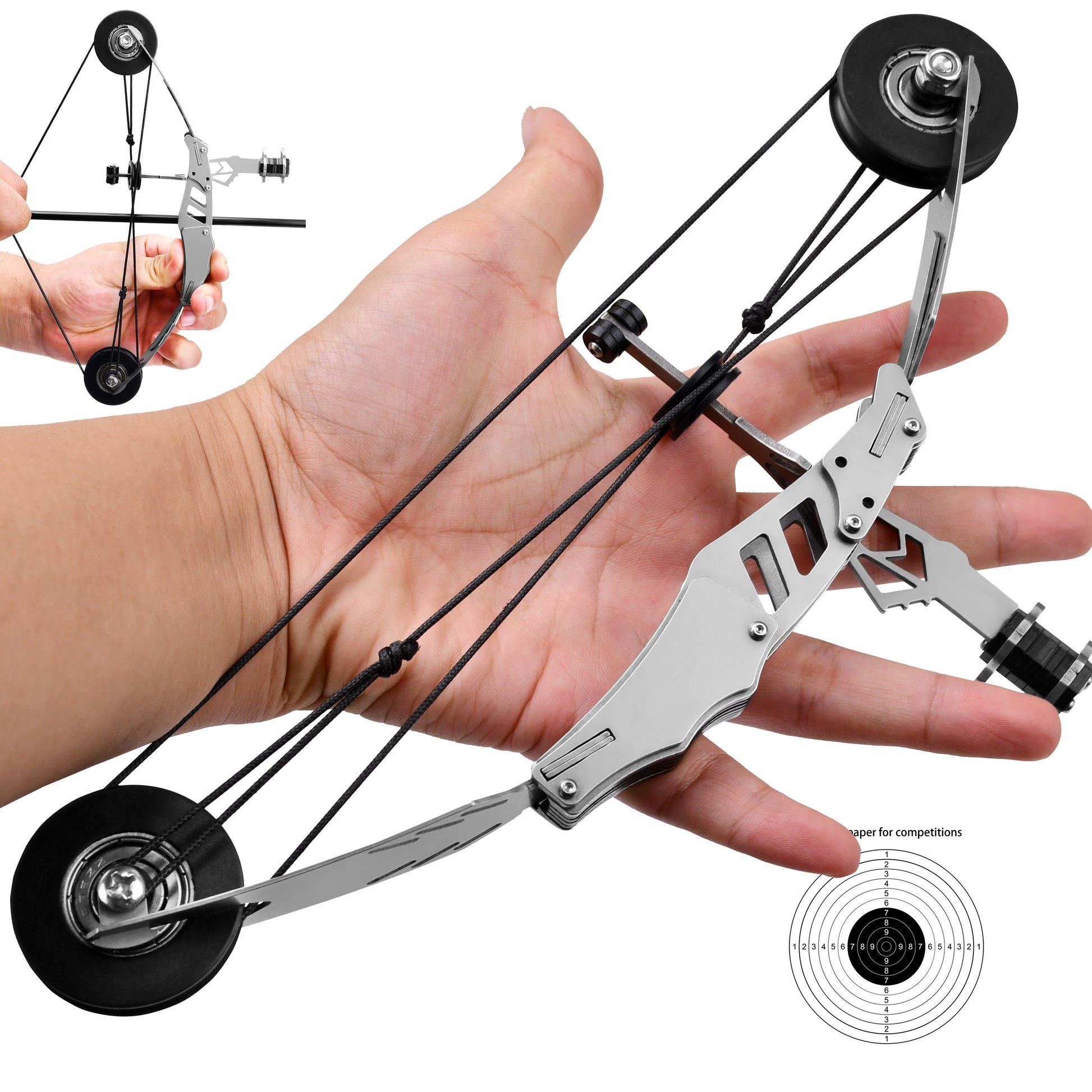 Warlord mini compound bow front view – metal skill training set for teens