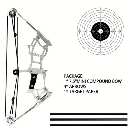 Indoor and backyard target training session with Shadow mini compound bow – teen skill challenge toy