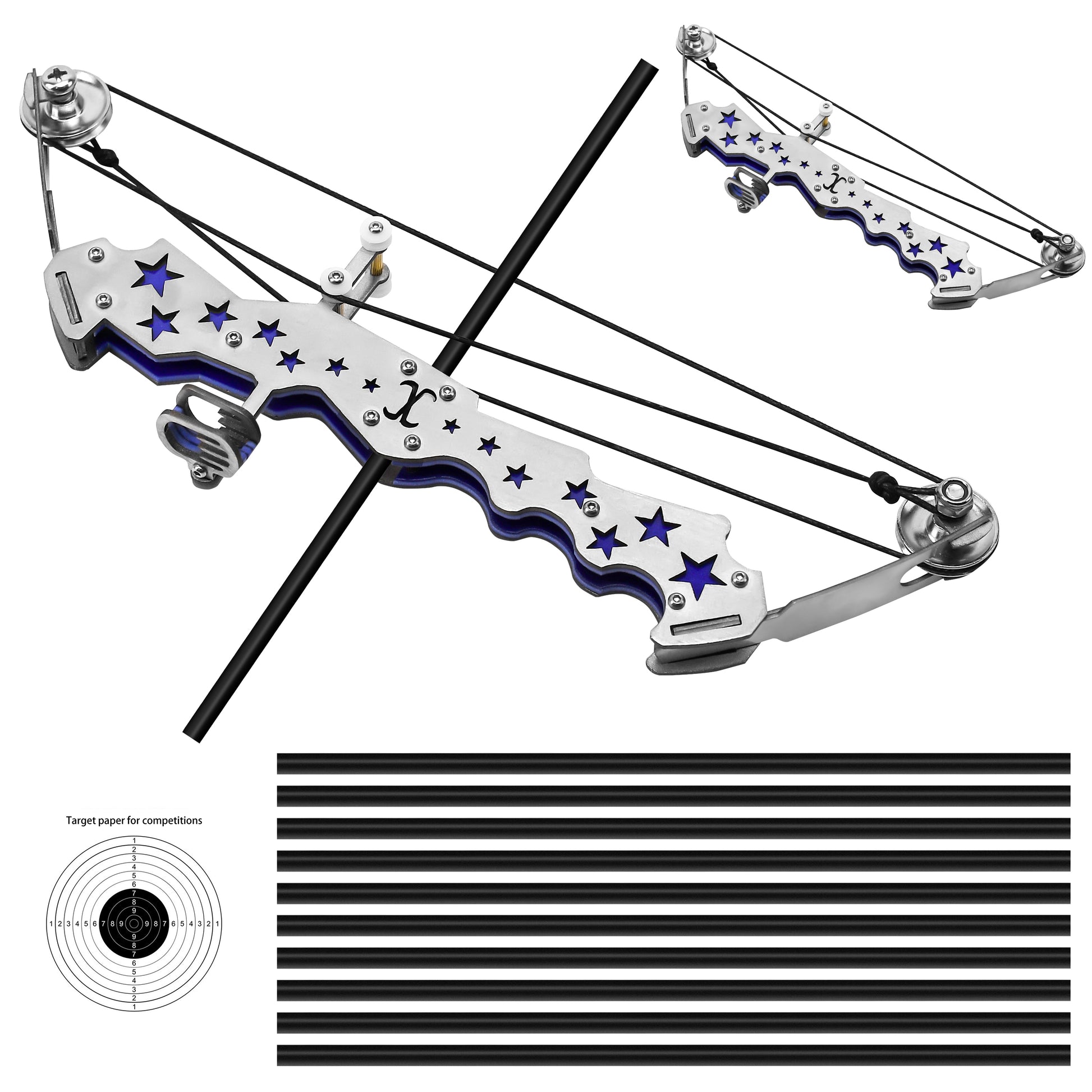 Side profile of Majoris composite mini bow showing mechanical design and safe construction