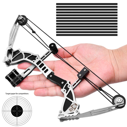 Armor Piercer mini compound bow front view – metal skill training set for teens
