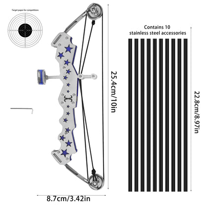 Training arrows and accessory set included with Majoris mini recurve bow – safe tip option for teen practice