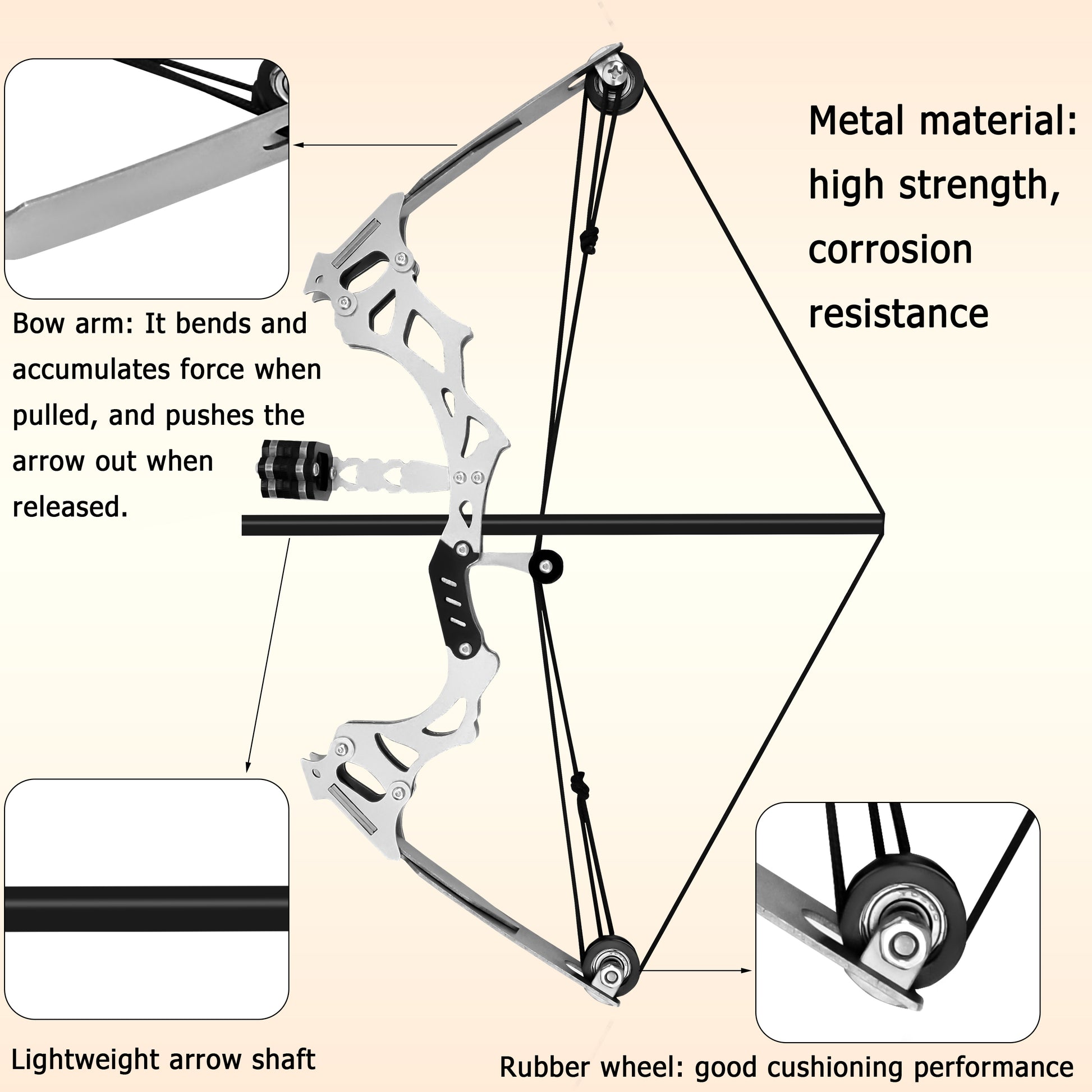 Indoor and outdoor target training with Ivory Veil mini compound bow – teens skill challenge toy