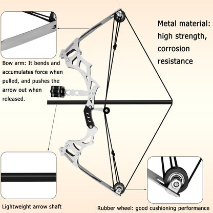 Indoor and outdoor target training with Ivory Veil mini compound bow – teens skill challenge toy