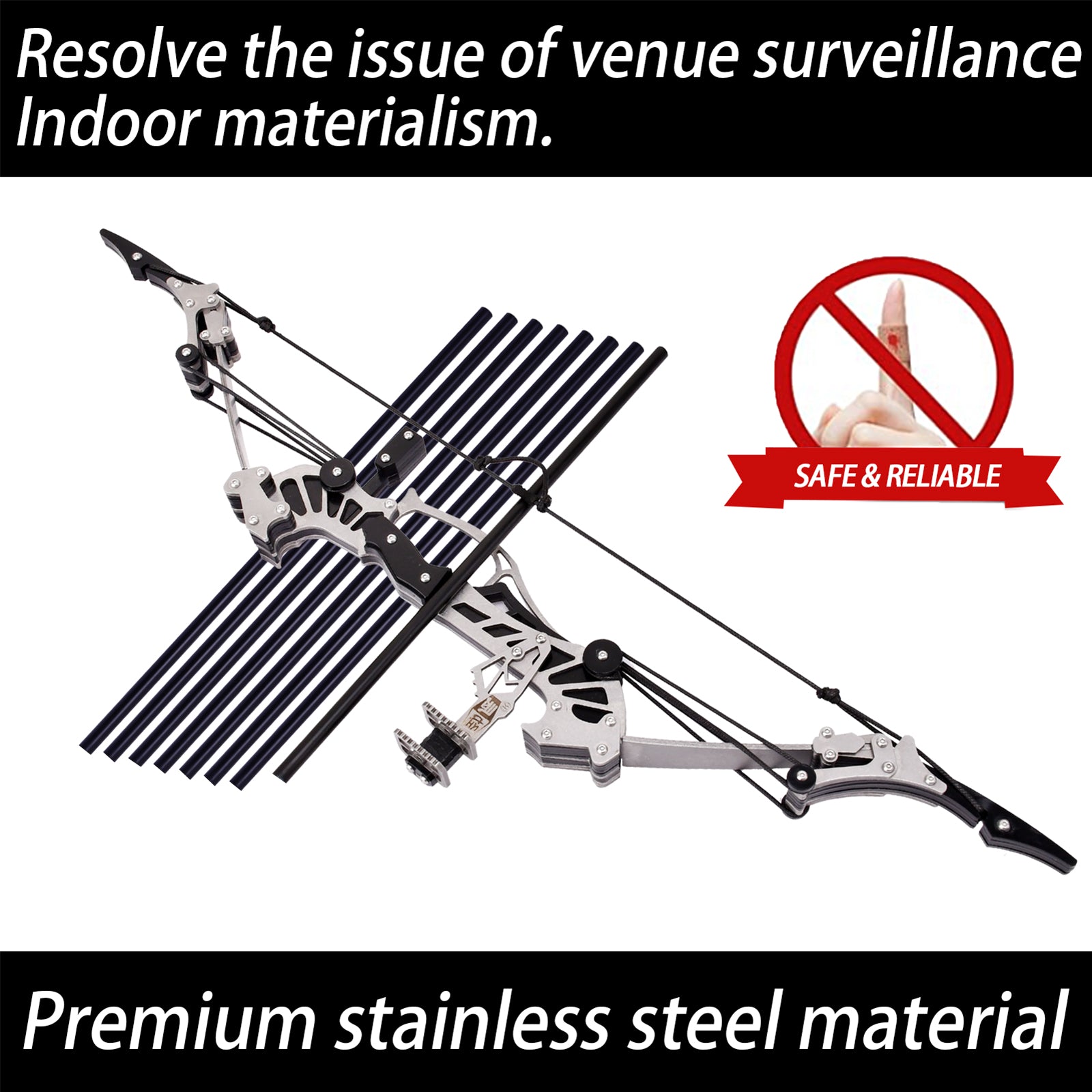 Side profile of Mini Falcon metal mini bow showing 16 lb draw and precision mechanics