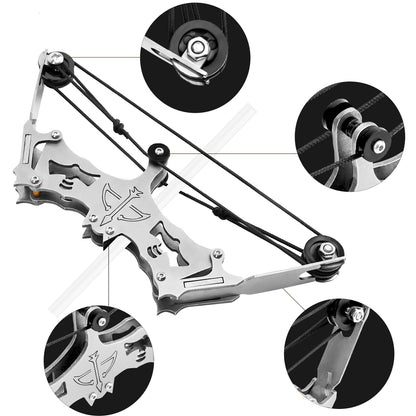 Training arrows and accessories included with Eagle mini compound bow – setup for indoor target practice