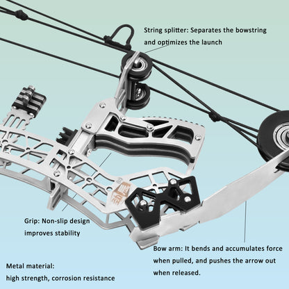 Indoor and outdoor target training with Battleship mini compound bow for teens