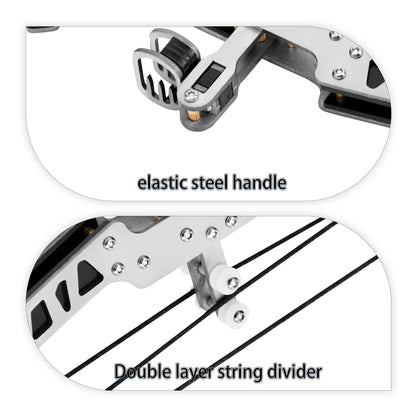 Cyzarize Micro-Horse Laser full set layout with mini bow, arrows, laser module and target paper – skill archery training set