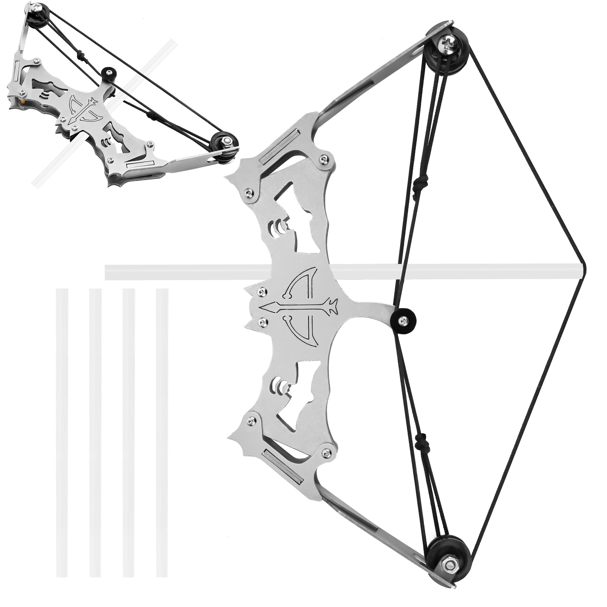 Indoor and outdoor target training session with Eagle mini compound bow for skill challenge