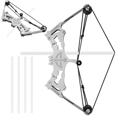 Indoor and outdoor target training session with Eagle mini compound bow for skill challenge