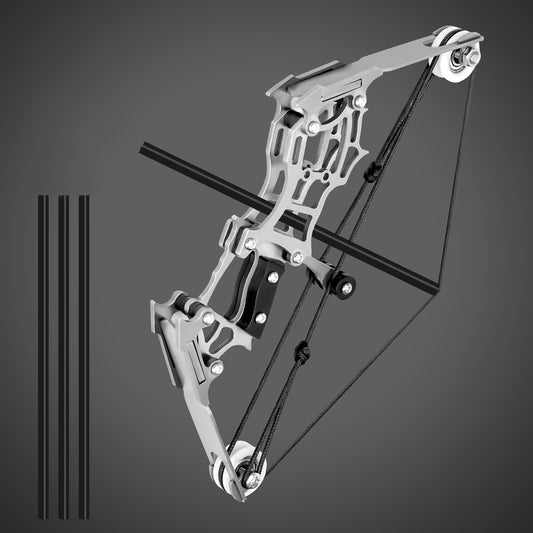 Shadow mini compound bow front view – metal training set for target skill practice